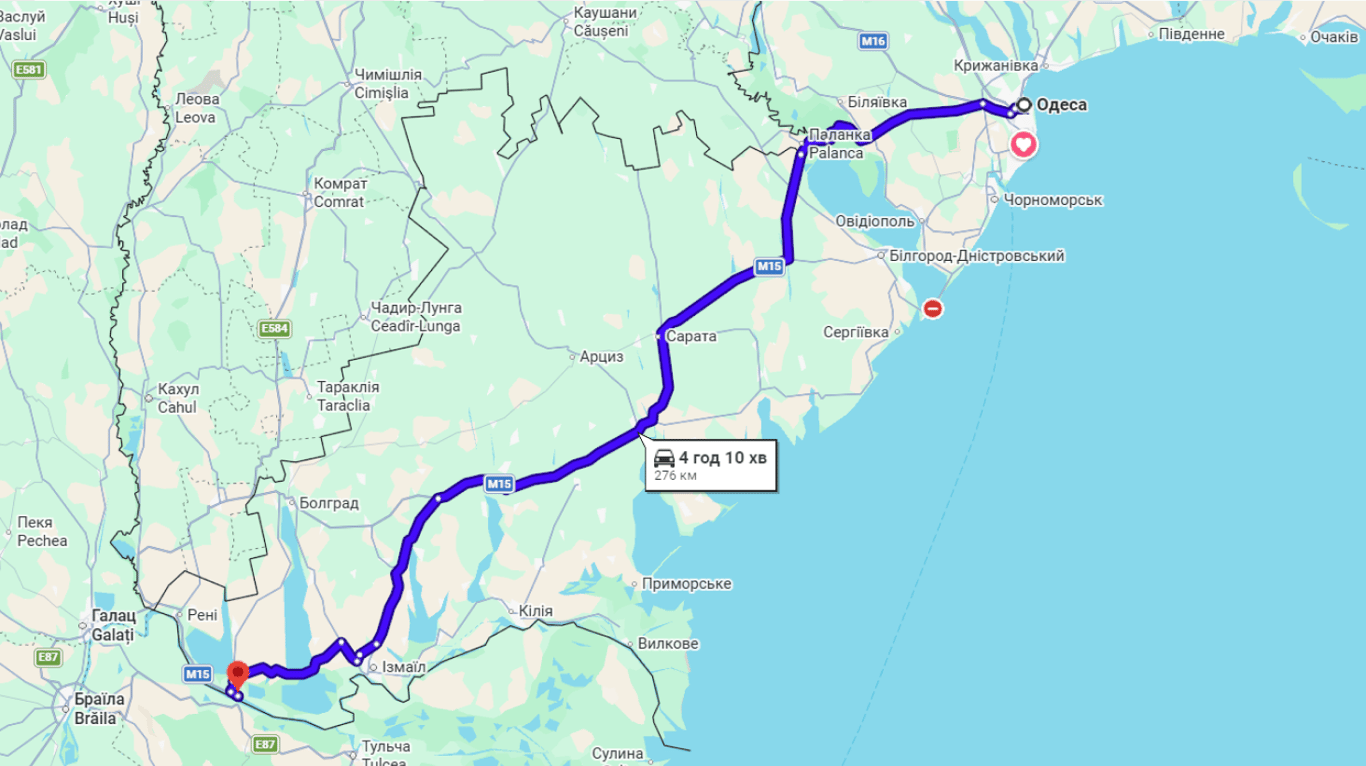 Затори на трасі Одеса-Рені