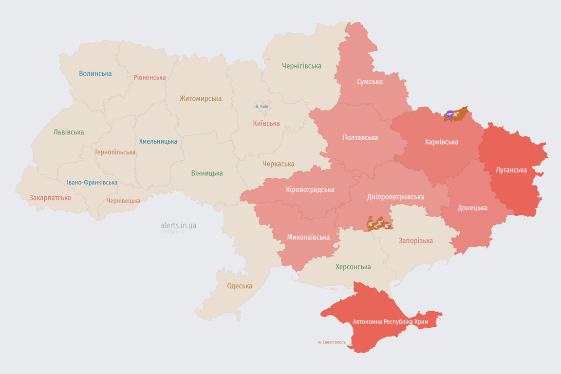 Карта тревоги 7 июля