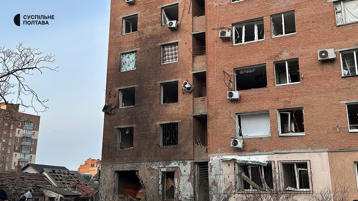 Пошкоджені будинки в Полтавській області 24 березня