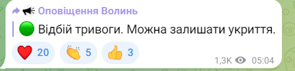 Відбій тривоги у Луцьку 22 червня 