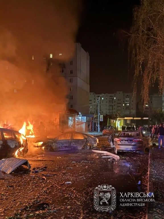 Пожежа після обстрілу передмістя Харкова
