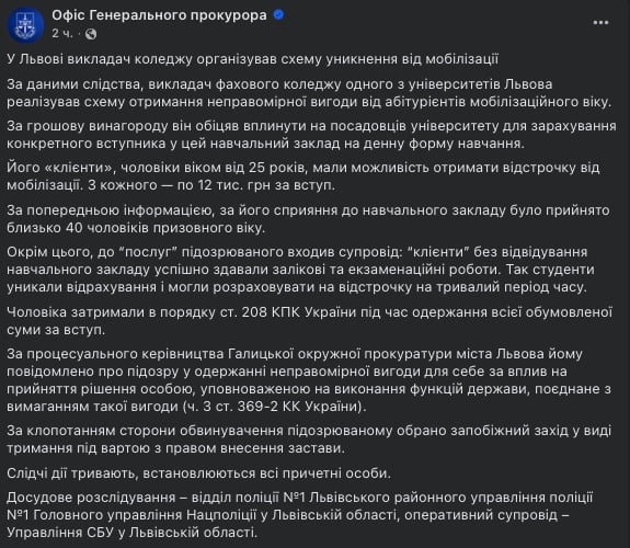 допис прокуратура