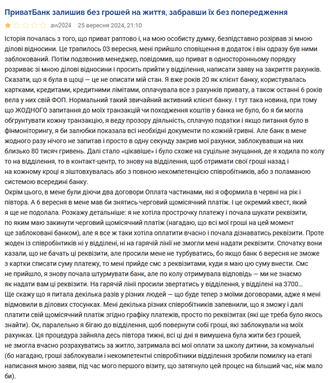 ПриватБанк жалобы