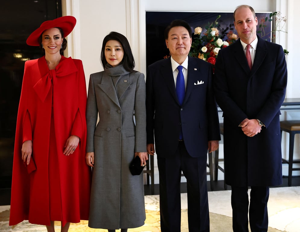 Президента Южной Кореи Юн Сок Йоль, его супруга Ким Кеон, принц Уильям и Кейт Миддлтон. Фото: Фото: Reuters