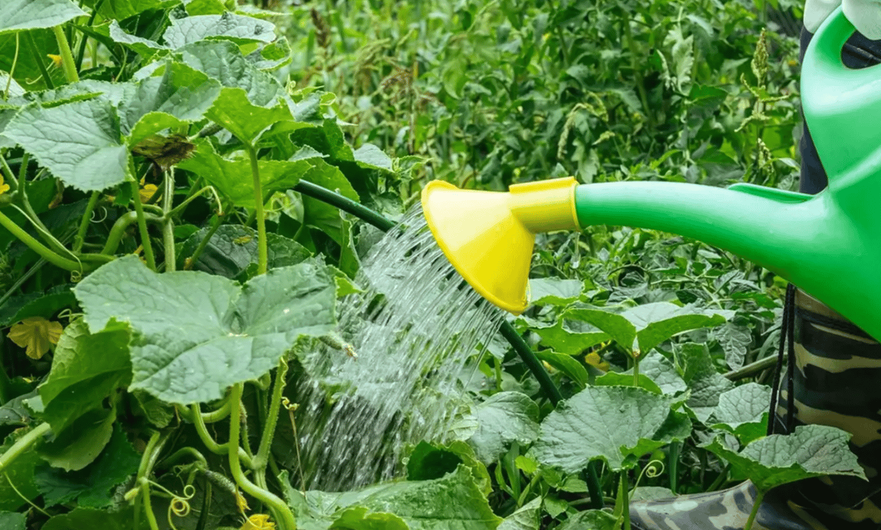 Полив огурцов