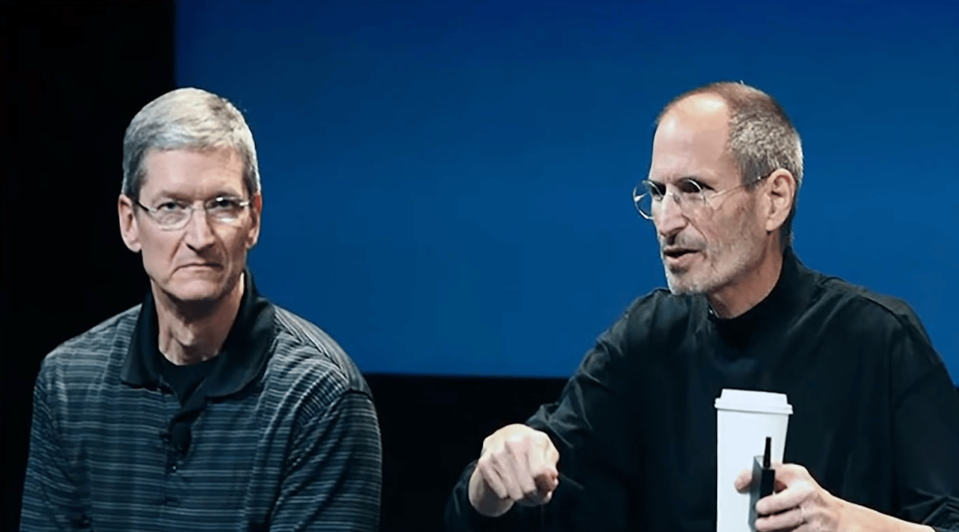 Тим Кук и Стив Джобс