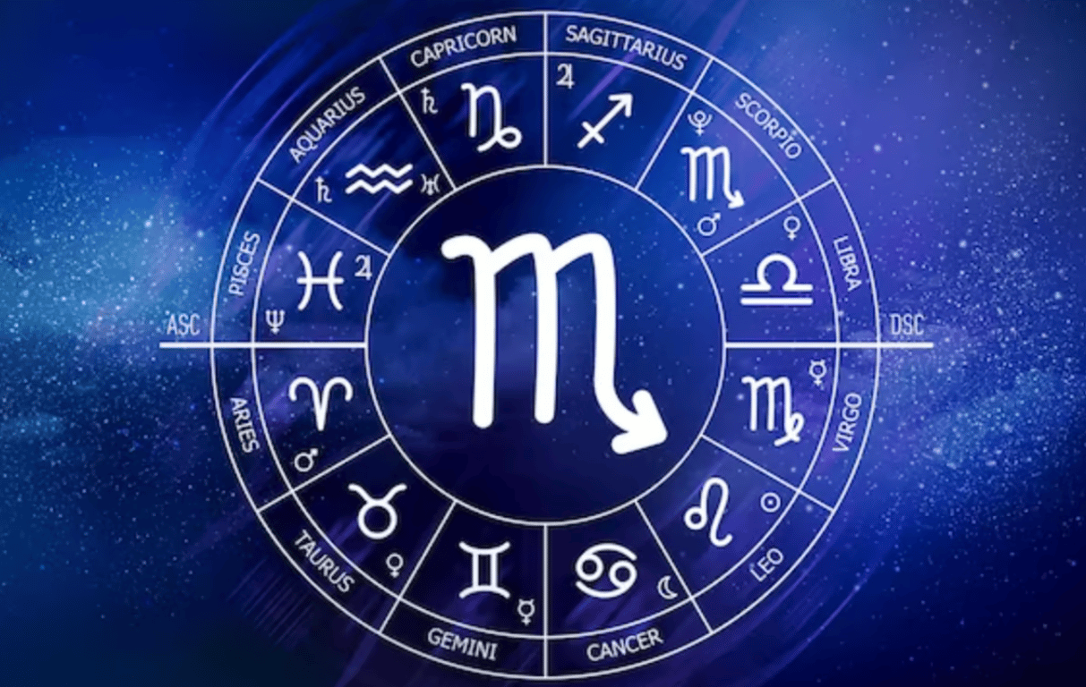 Символ знака Зодиака Скорпион в астрологическом круге