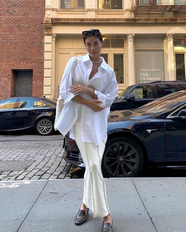 white oversized shirt