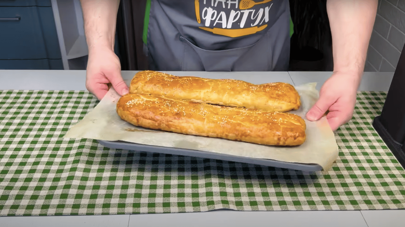 рецепт пирога з фарщем та спагеті