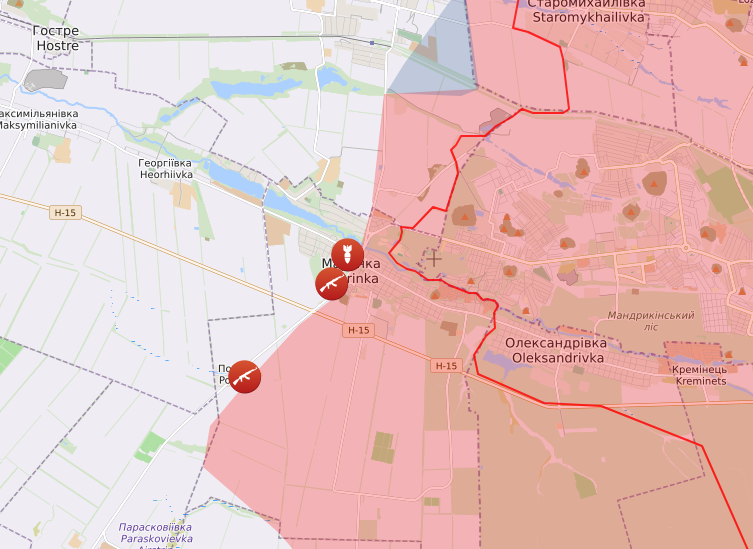 Карта бойових дій на 25 вересня