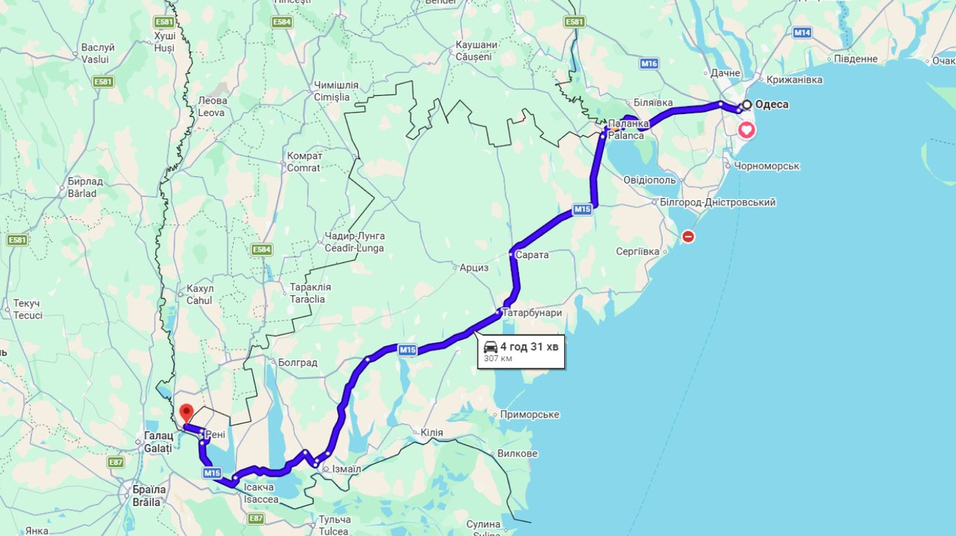 Затори на трасі Одеса-Рені