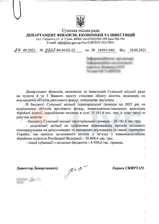 Суми депфін