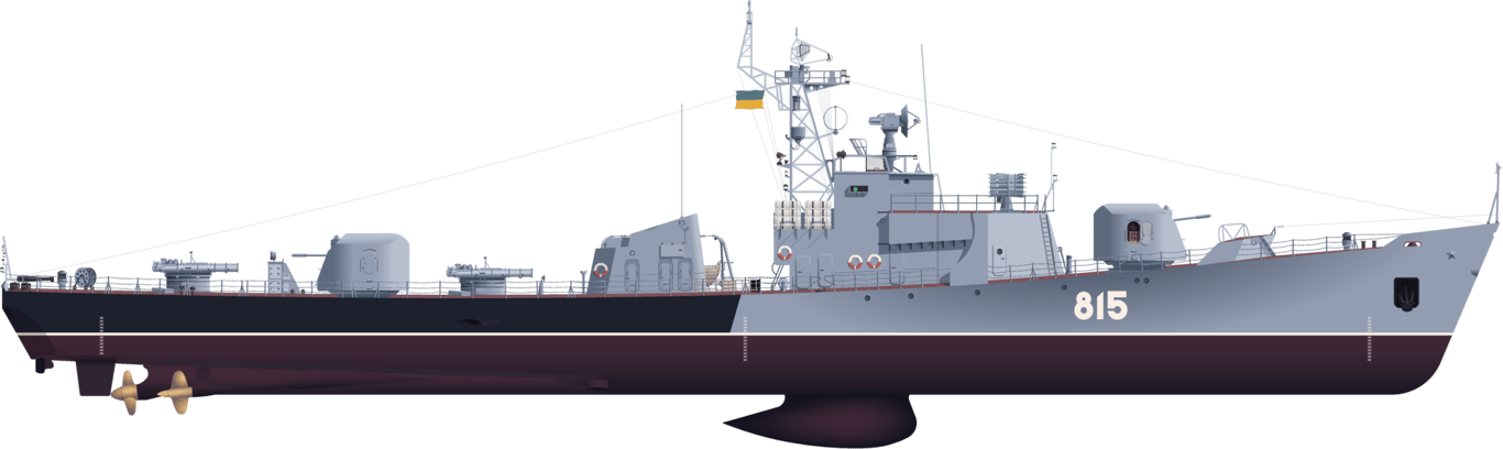 Так выглядел первый корабль ЧФ с украинским флагом