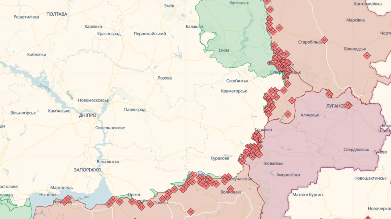 Онлайн карти бойових дій в Україні на 24 червня: DeepState, Liveuamap, ISW