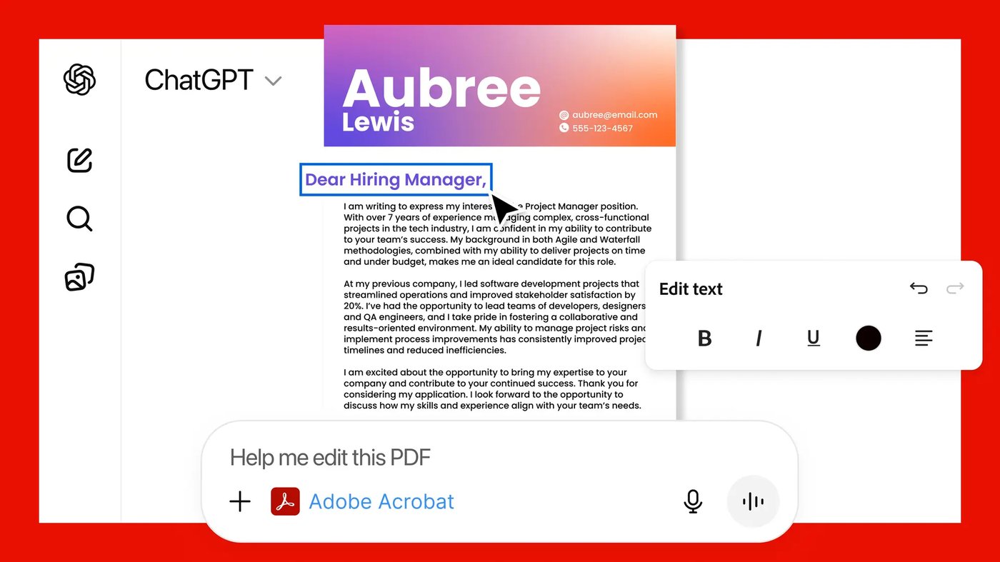 Инструменты Adobe Acrobat в ChatGPT
