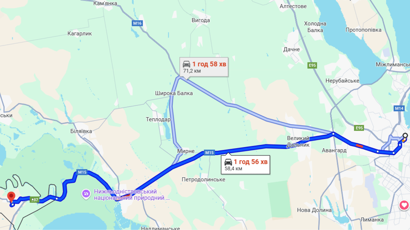 Затори на трасі Одеса Рені