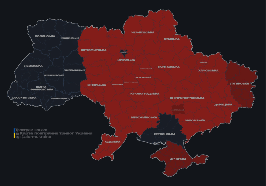 Повітряна тривога вночі 3 березня 2025 року