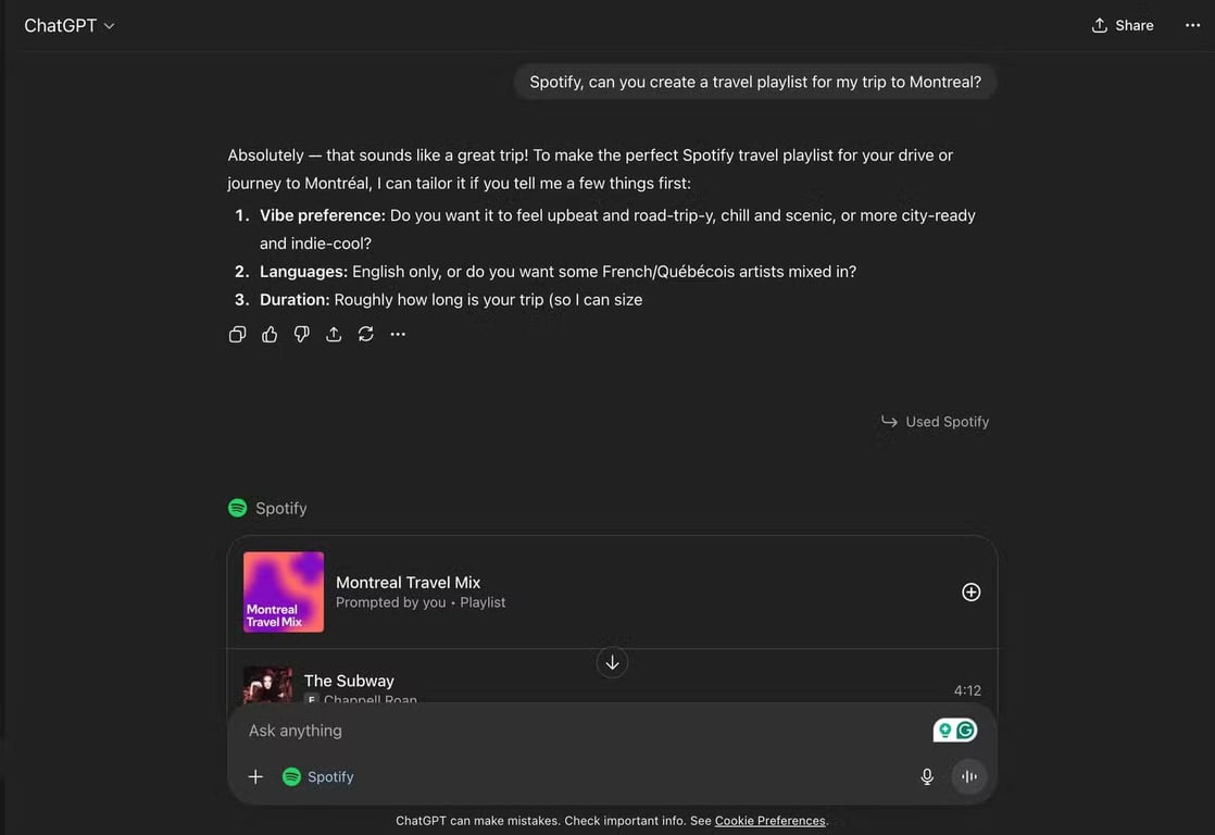 Spotify x ChatGPT