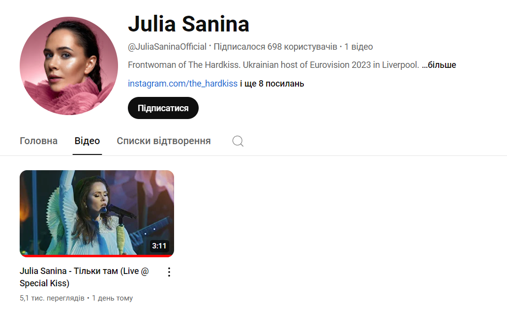 Санина YouTube-канал