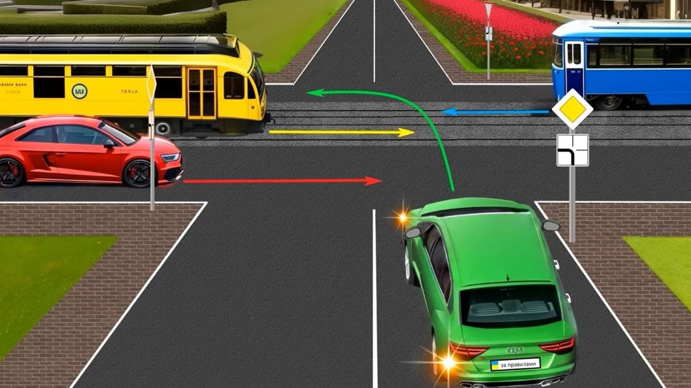 Тест з ПДР: не варто сідати за кермо, якщо не знаєте, кому поступиться зелене авто