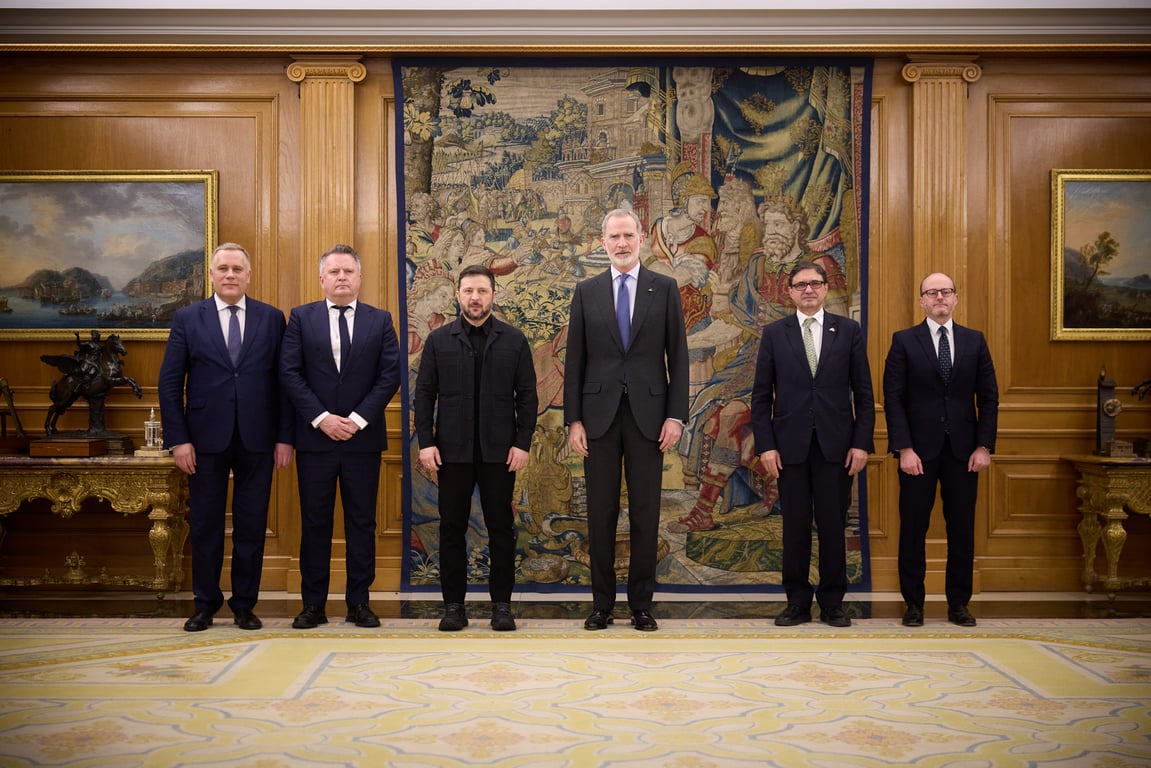 Зустріч Володимира Зеленського з королем Іспанії Феліпе VI 18 березня. Фото: Офіс президента