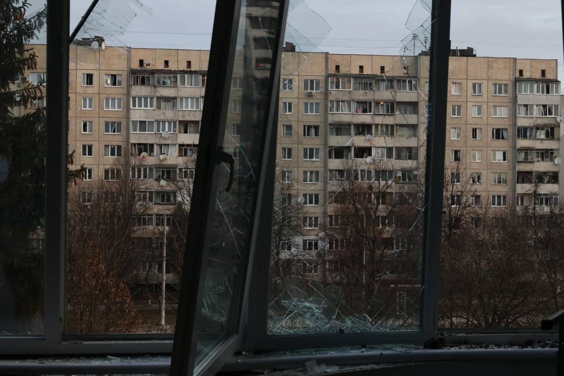 Последствия обстрела Львова 15 февраля
