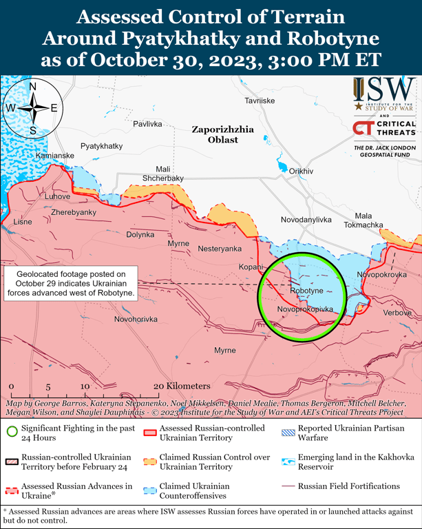 Карта бойових дій станом на 31 жовтня
