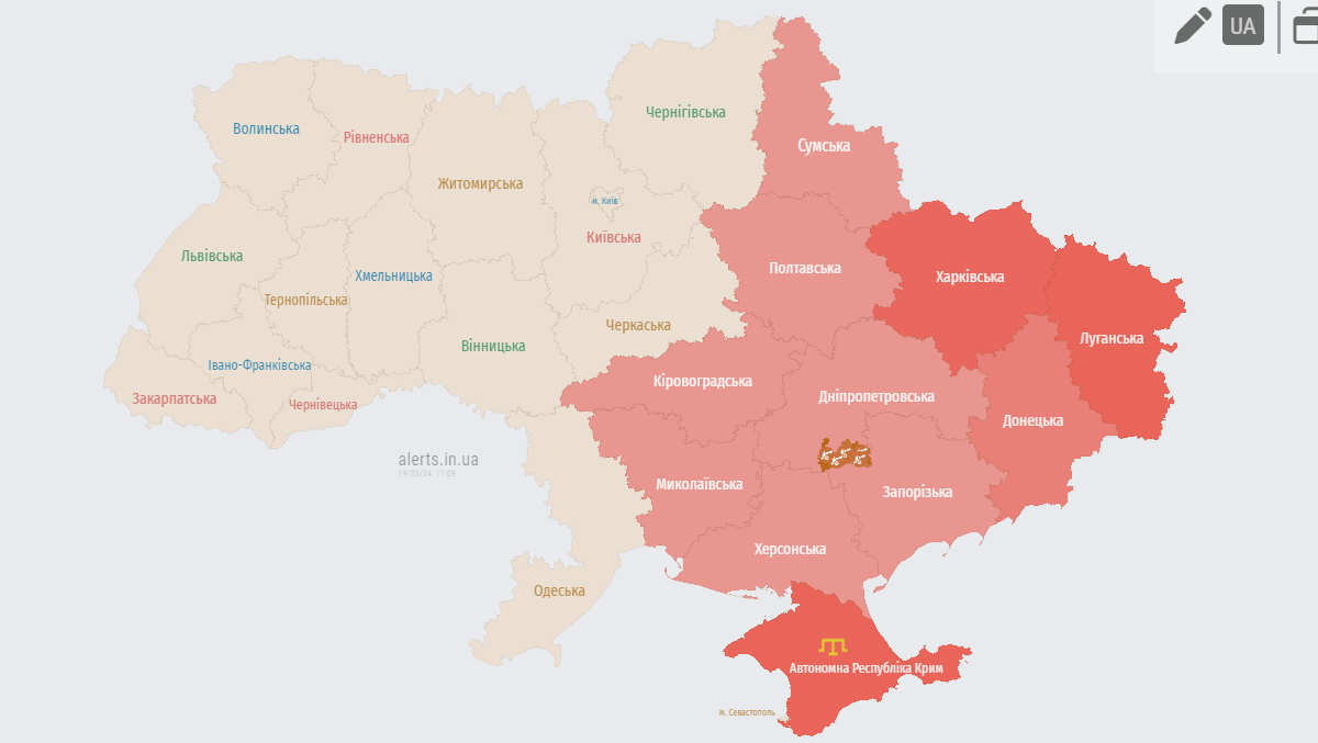 тривога в Україні 19 травня