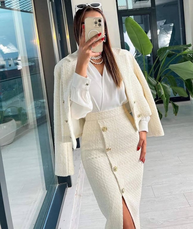 Спідниця зі твіду і зимовим жакетом