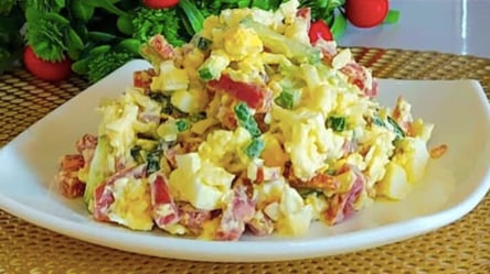 Салат "Столиця" за 5 хвилин — знадобиться 200 г шинки та 3 яйця - 285x160