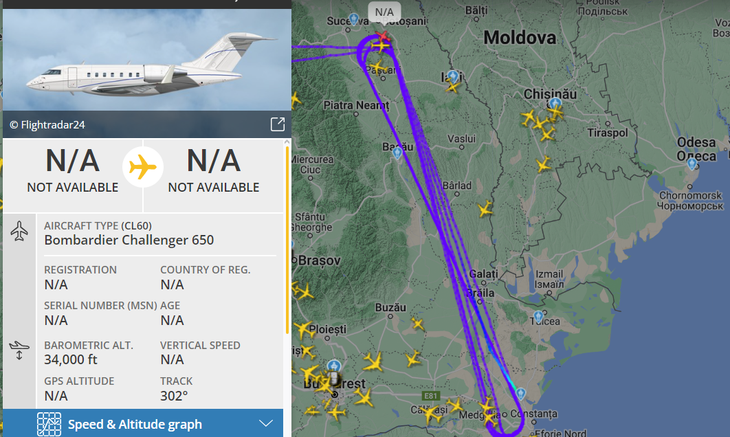 Літак НАТО біля Молдови 29 червня