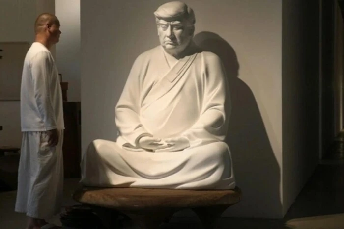 статуя Трампа в виде Будды