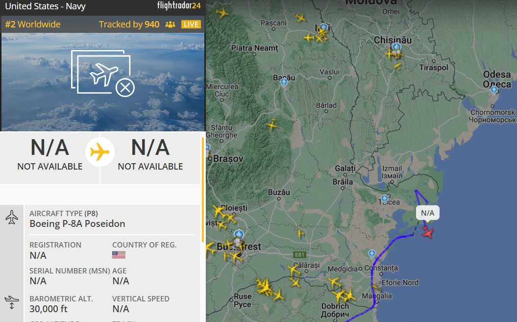 Літак НАТО поблизу Одещини 21 червня