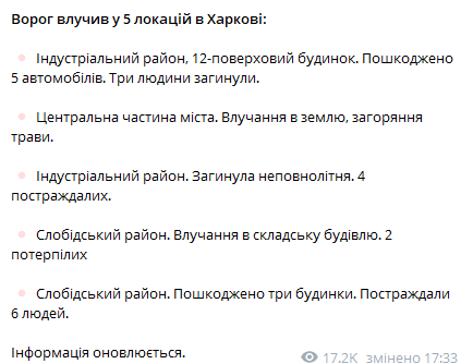 Скриншот сообщения Олега Синегубова