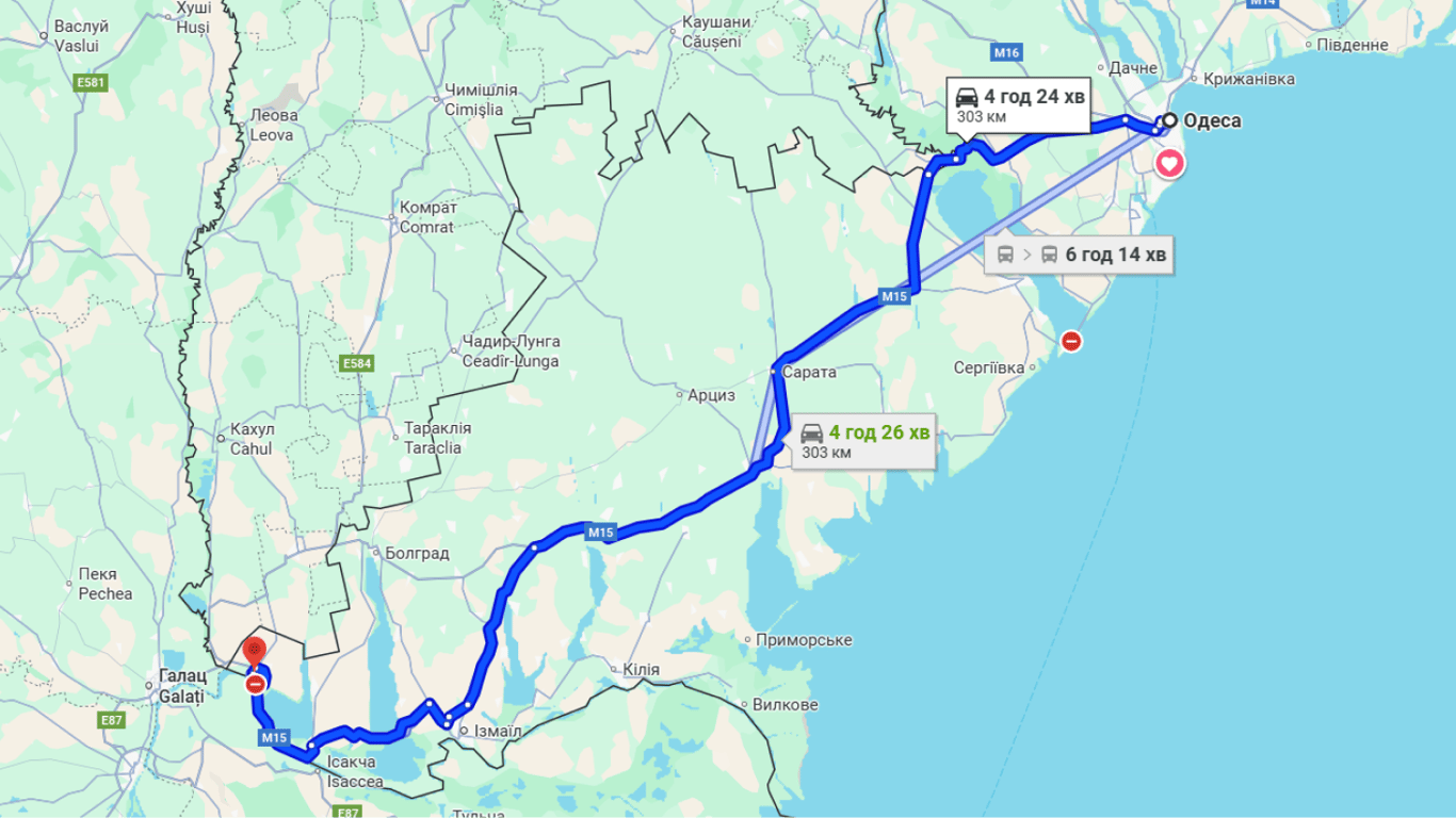 Затори на трасі Одеса-Рені