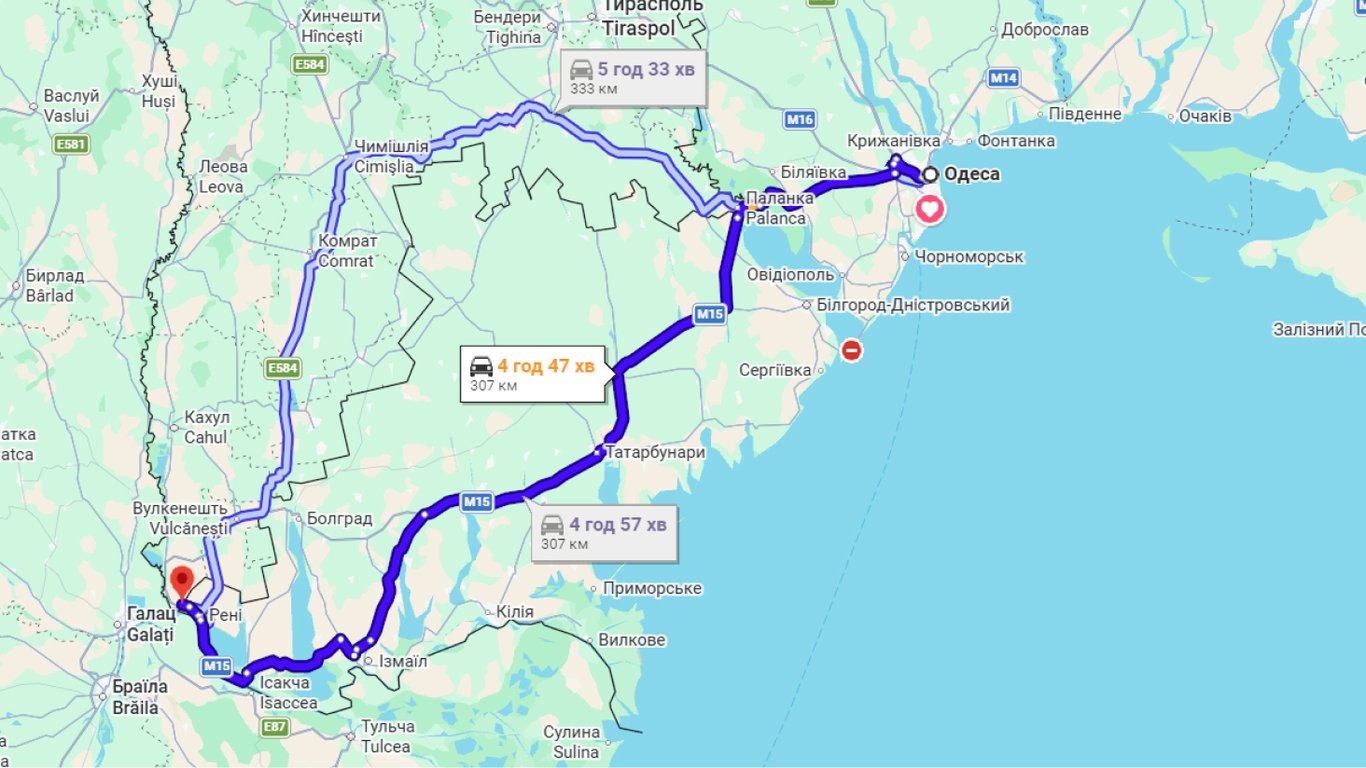 Затори на трасі Одеса-Рені