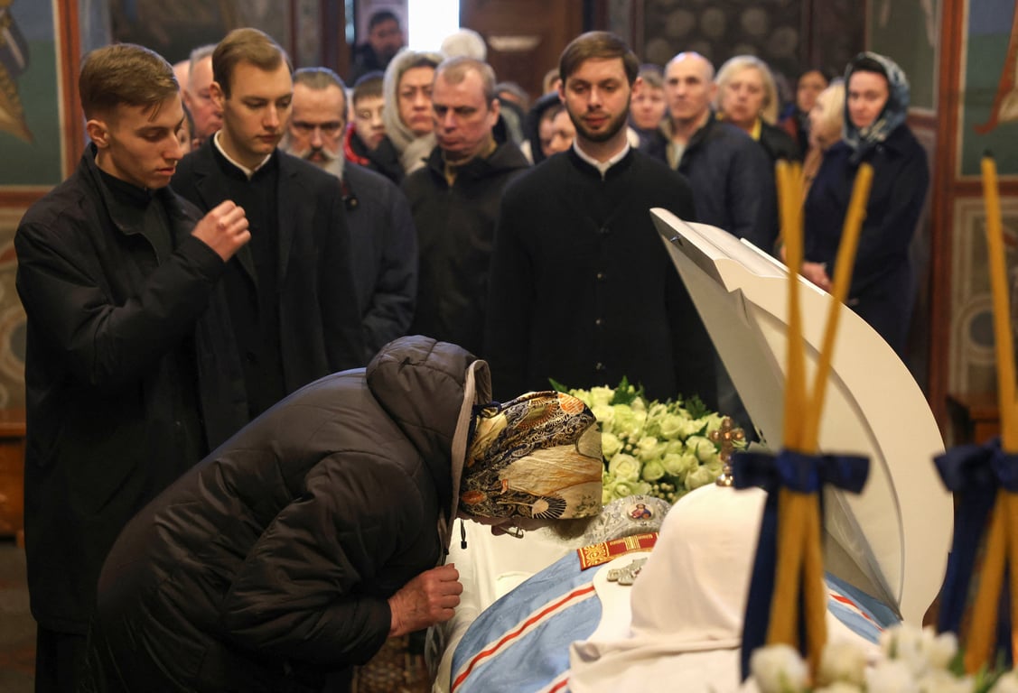 Прощання із Філаретом у Свято-Михайлівському Золотоверхому соборі