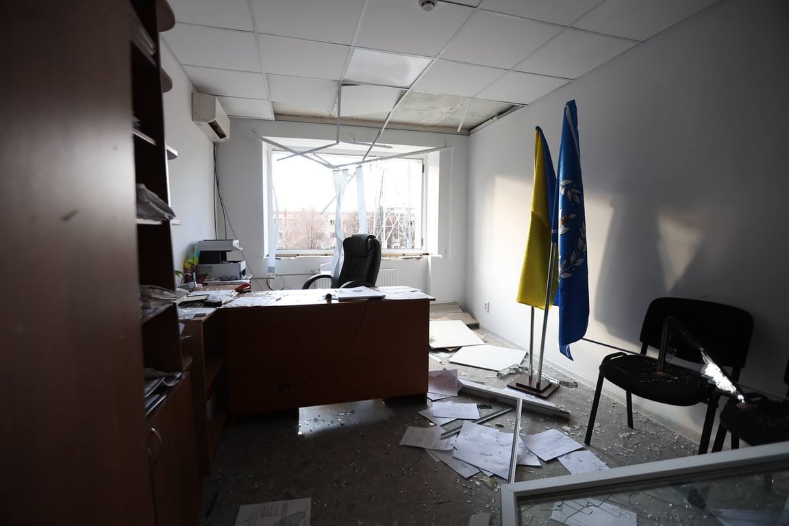 Наслідки обстрілу Ізюма 4 лютого