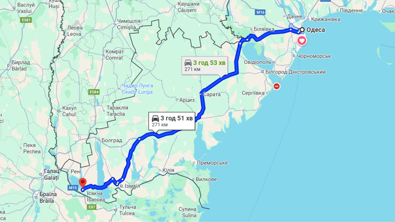 Затори на трасі Одеса-Рені