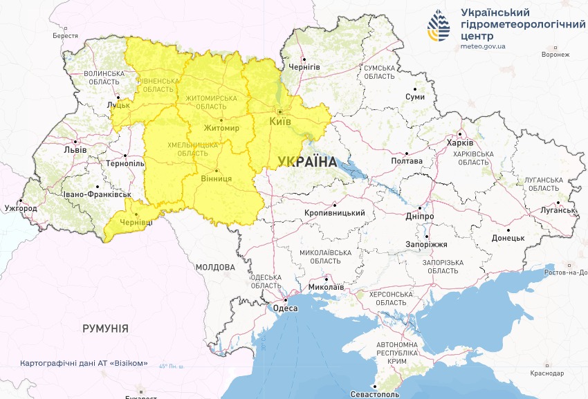 Прогноз погоди в Україні штормовий вітер