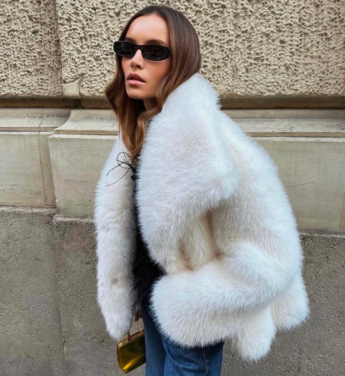 Белая экошуба в тренде этой зимой