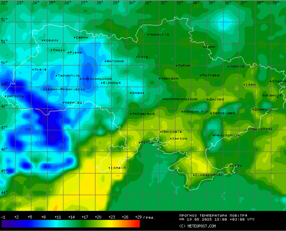 Погода в Україні 19 травня