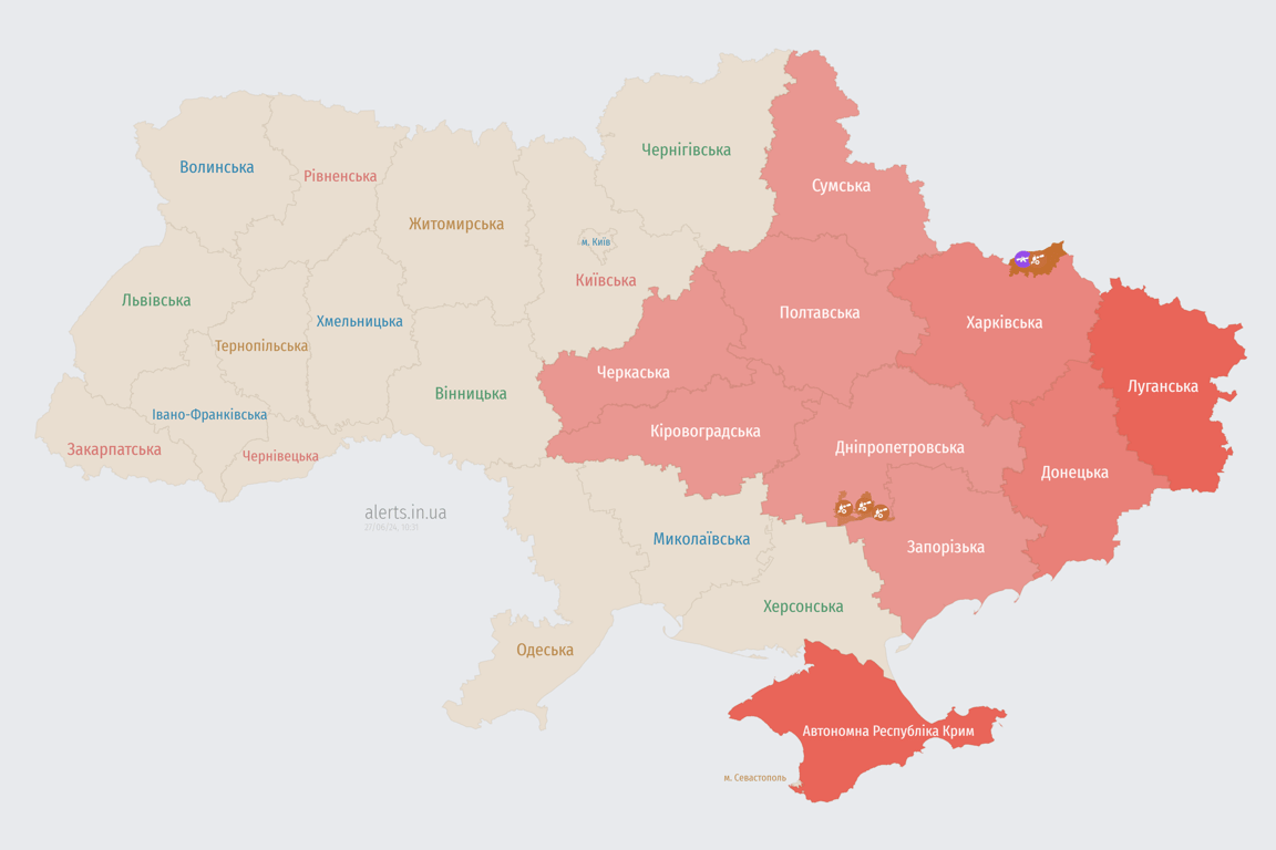 Карта повітряних тривог