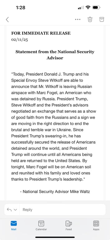 Росія звільнила американця Фогеля