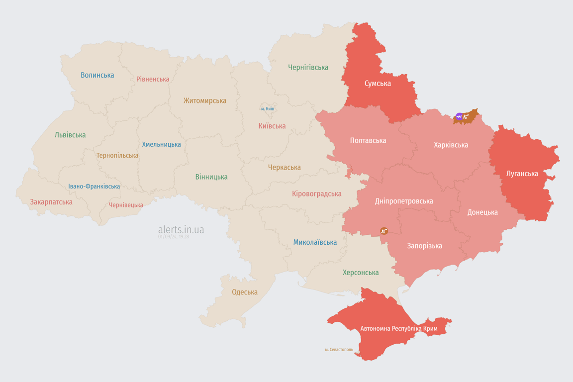 Карта повітряних тривог
