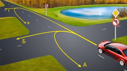 Хитрые траектории — куда разрешено проехать водителю красного автомобиля - 290x166