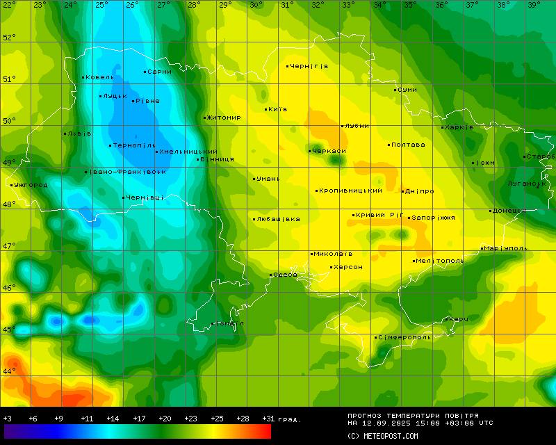Прогноз погоди в Україні на 12 вересня