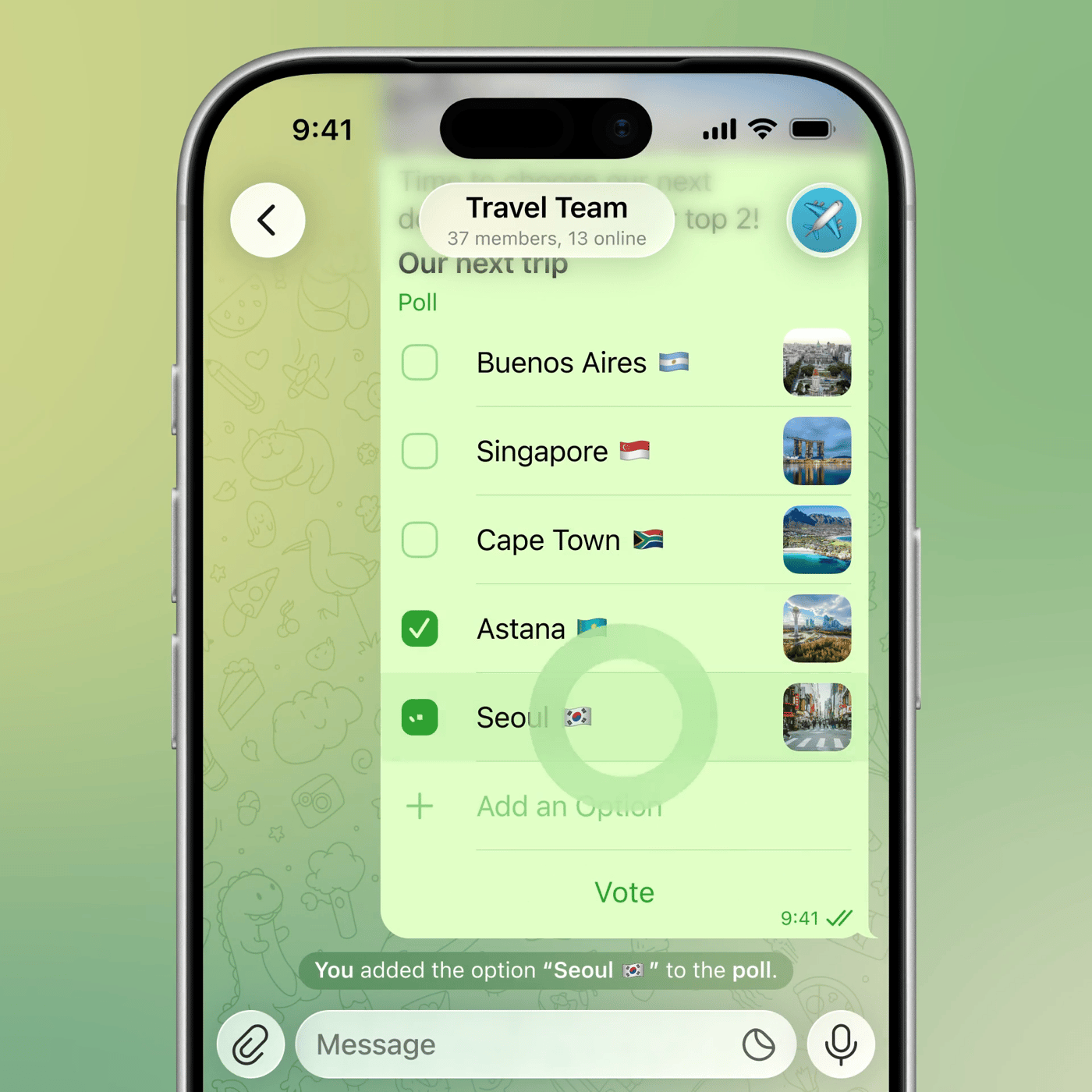 Новый вид опросов в Telegram