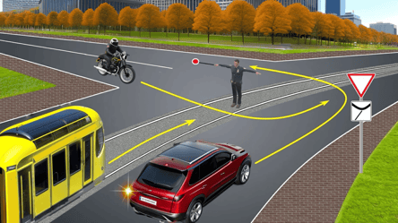 Тест ПДР з регулювальником — хто може проїхати перехрестя - 285x160