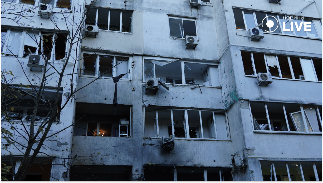 Наслідки дронової атаки на Одесу 7 листопада. Фото: Новини.LIVE/ Юлія Браславська